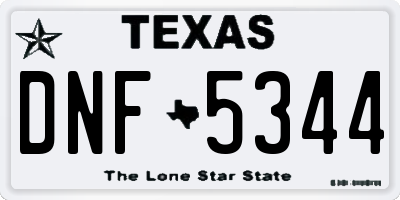 TX license plate DNF5344