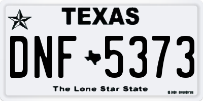 TX license plate DNF5373