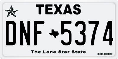 TX license plate DNF5374