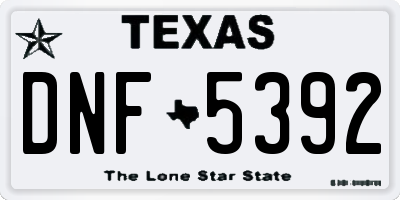 TX license plate DNF5392