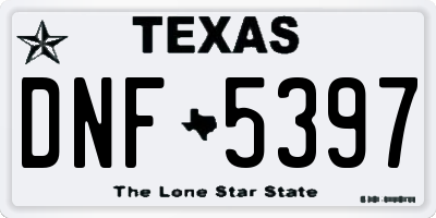 TX license plate DNF5397