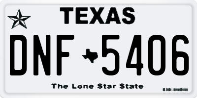 TX license plate DNF5406