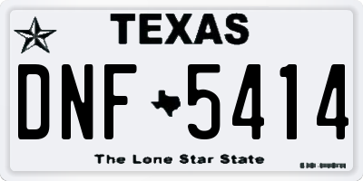 TX license plate DNF5414