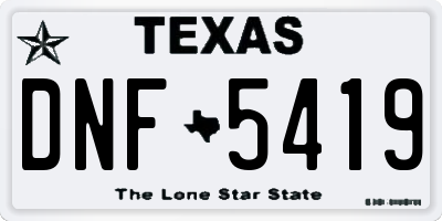 TX license plate DNF5419
