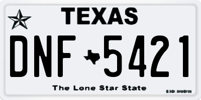 TX license plate DNF5421