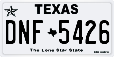 TX license plate DNF5426