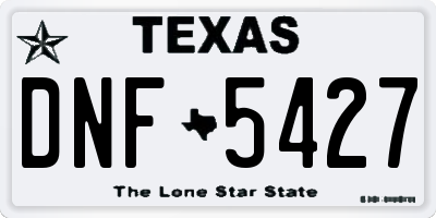 TX license plate DNF5427