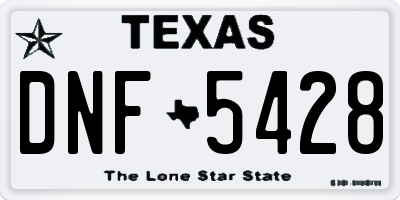 TX license plate DNF5428