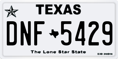 TX license plate DNF5429