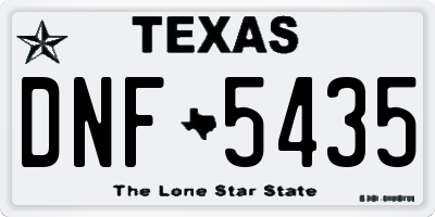 TX license plate DNF5435
