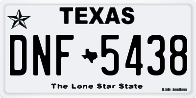TX license plate DNF5438