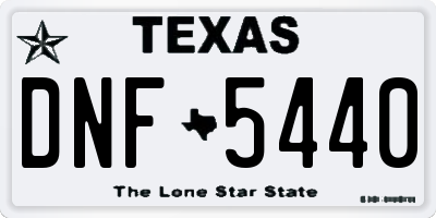 TX license plate DNF5440