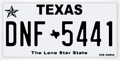 TX license plate DNF5441