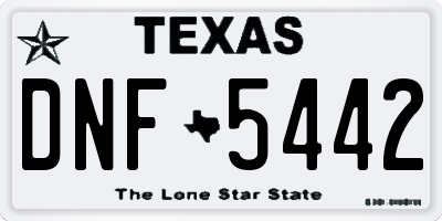 TX license plate DNF5442