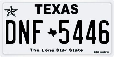 TX license plate DNF5446