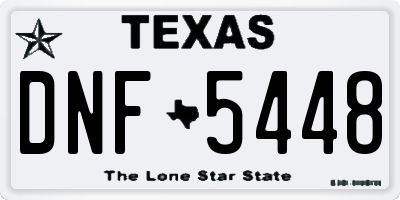 TX license plate DNF5448