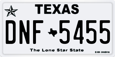 TX license plate DNF5455