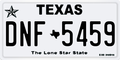 TX license plate DNF5459