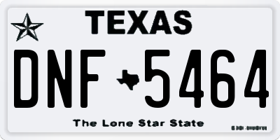 TX license plate DNF5464