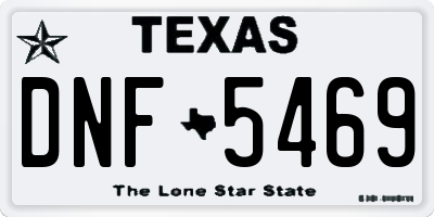 TX license plate DNF5469