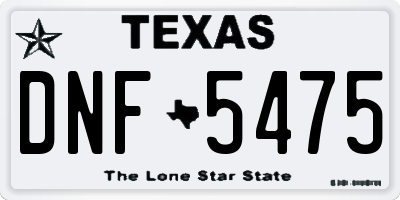 TX license plate DNF5475