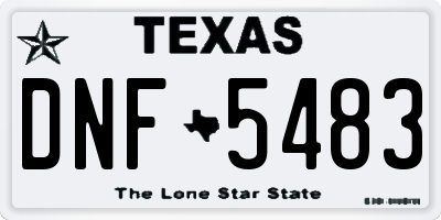 TX license plate DNF5483