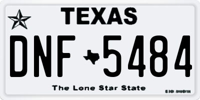 TX license plate DNF5484