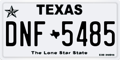 TX license plate DNF5485