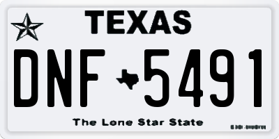 TX license plate DNF5491