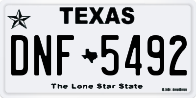 TX license plate DNF5492