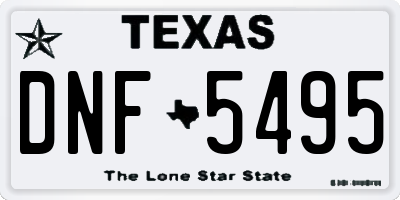 TX license plate DNF5495