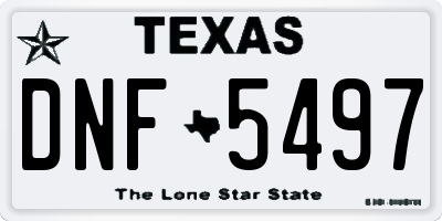 TX license plate DNF5497