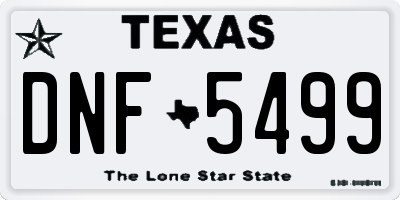 TX license plate DNF5499
