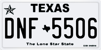TX license plate DNF5506