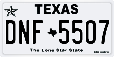 TX license plate DNF5507