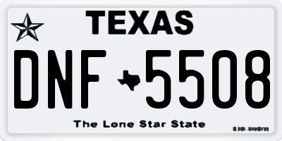 TX license plate DNF5508