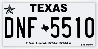 TX license plate DNF5510