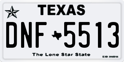 TX license plate DNF5513
