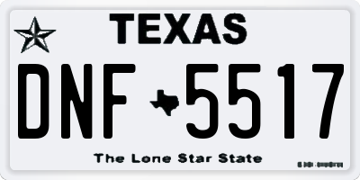 TX license plate DNF5517