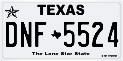 TX license plate DNF5524