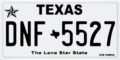 TX license plate DNF5527