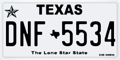 TX license plate DNF5534