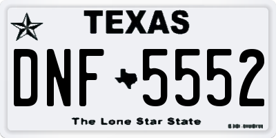 TX license plate DNF5552