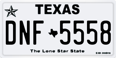 TX license plate DNF5558