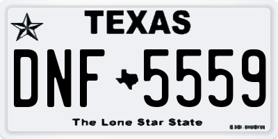 TX license plate DNF5559