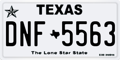 TX license plate DNF5563