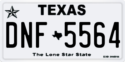TX license plate DNF5564