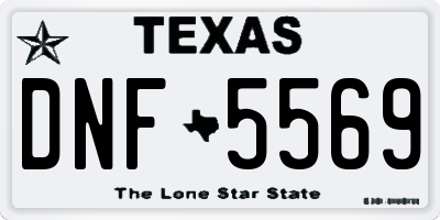 TX license plate DNF5569