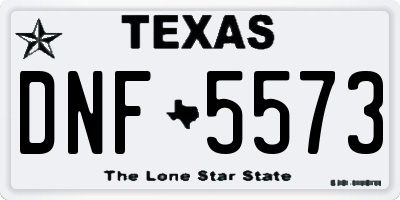 TX license plate DNF5573