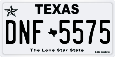 TX license plate DNF5575